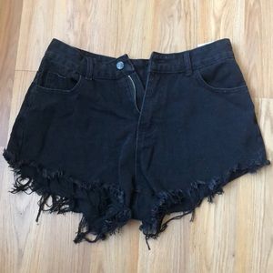 Shein Flame Distressed Jean Shorts